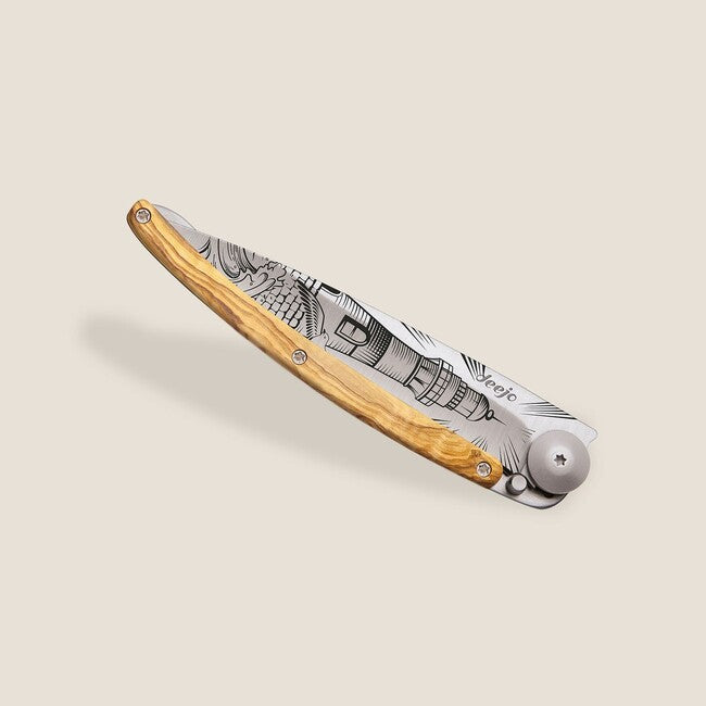 Deejo Tattoo legno coltello di chiusura Faro