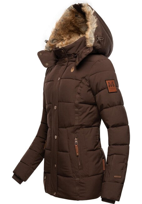 Marikoo Nekoo giacca invernale da donna con cappuccio, dark choco