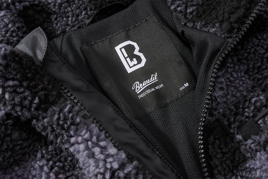 Brandit Teddyfleece bunda flísová, čierna/sivá