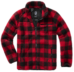 Brandit Teddyfleece giacca in pile, rosso/nero