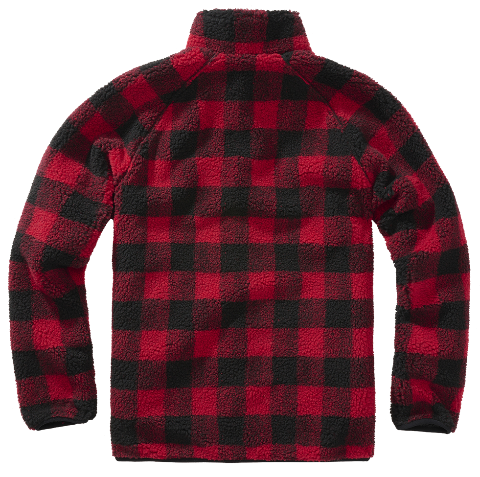 Brandit Teddyfleece bunda flísová, červená/čierna