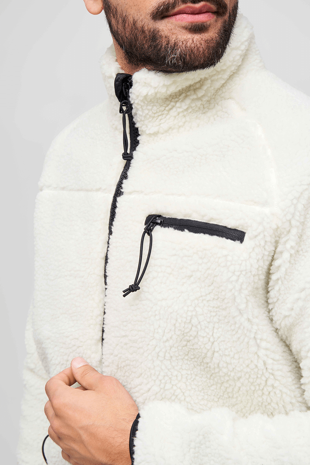 Brandit Teddyfleece bunda flísová, biela