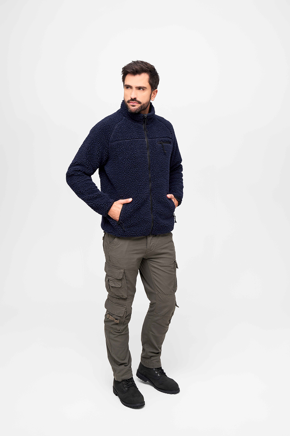 Brandit Teddyfleece bunda flísová, námornícka modrá