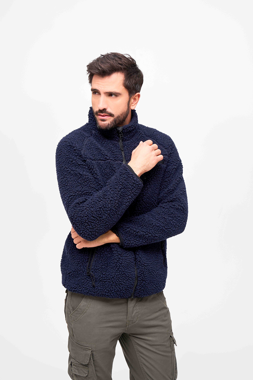 Brandit Teddyfleece bunda flísová, námornícka modrá
