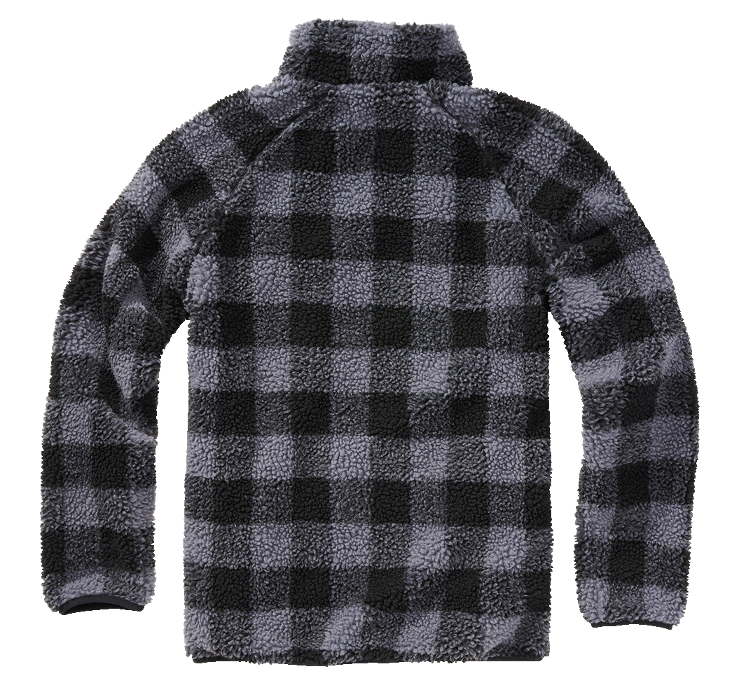 Brandit Teddyfleece Troyer bunda flísová, čierna/sivá