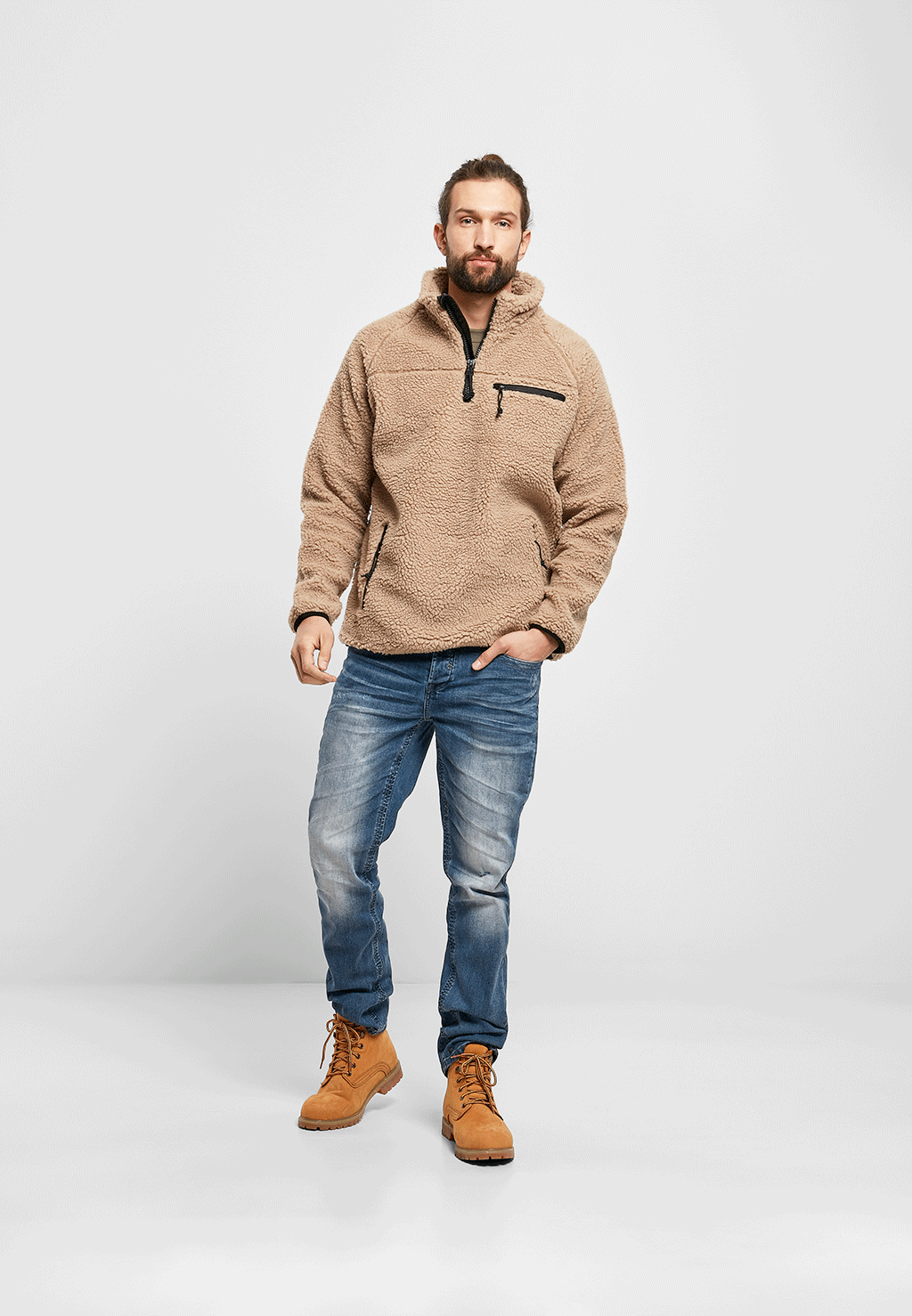 Brandit Teddyfleece Troyer bunda flísová, camel