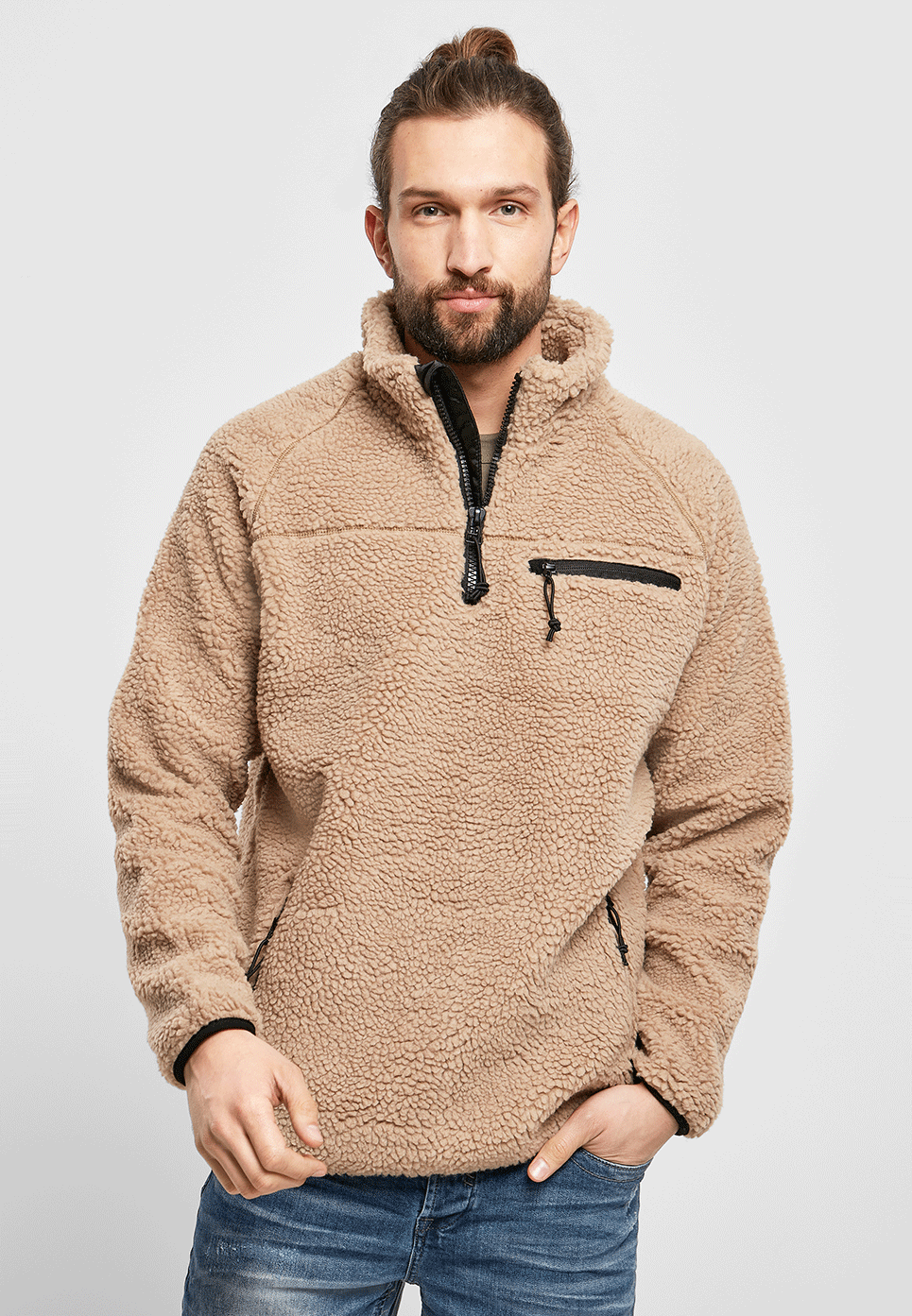 Brandit Teddyfleece Troyer bunda flísová, camel