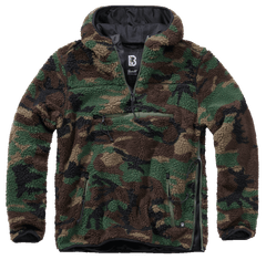 Brandit Teddyfleece Worker pullover in pile, bosco