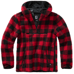 Brandit Teddyfleece Worker pullover, rosso/nero
