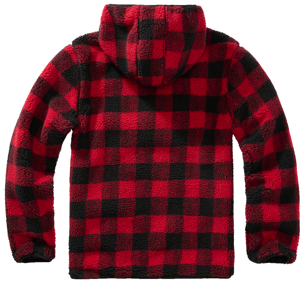 Brandit Worker pullover Teddyfleece, red/black