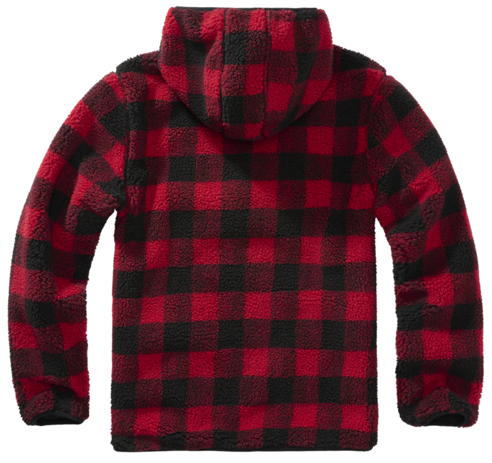 Brandit Teddyfleece Worker pullover, rosso/nero