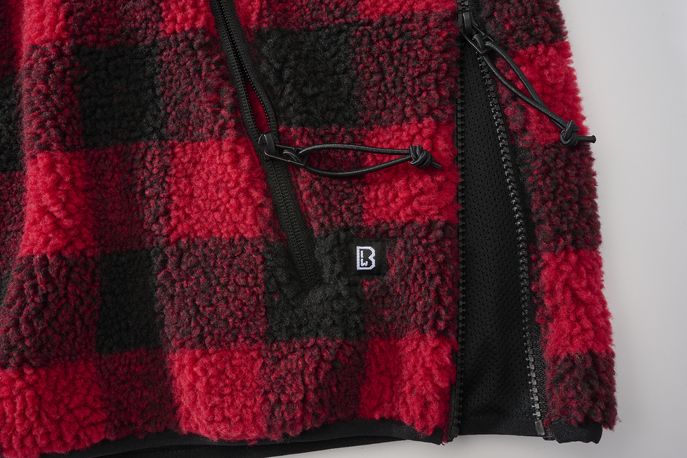 Brandit Teddyfleece Worker pullover, rosso/nero