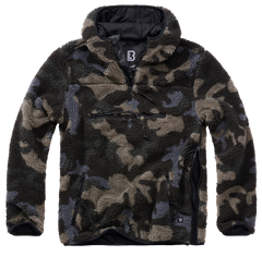 Brandit Teddyfleece Worker pullover in pile, darkcamo