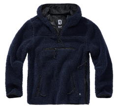 Brandit Teddyfleece Worker pullover in pile, blu navy
