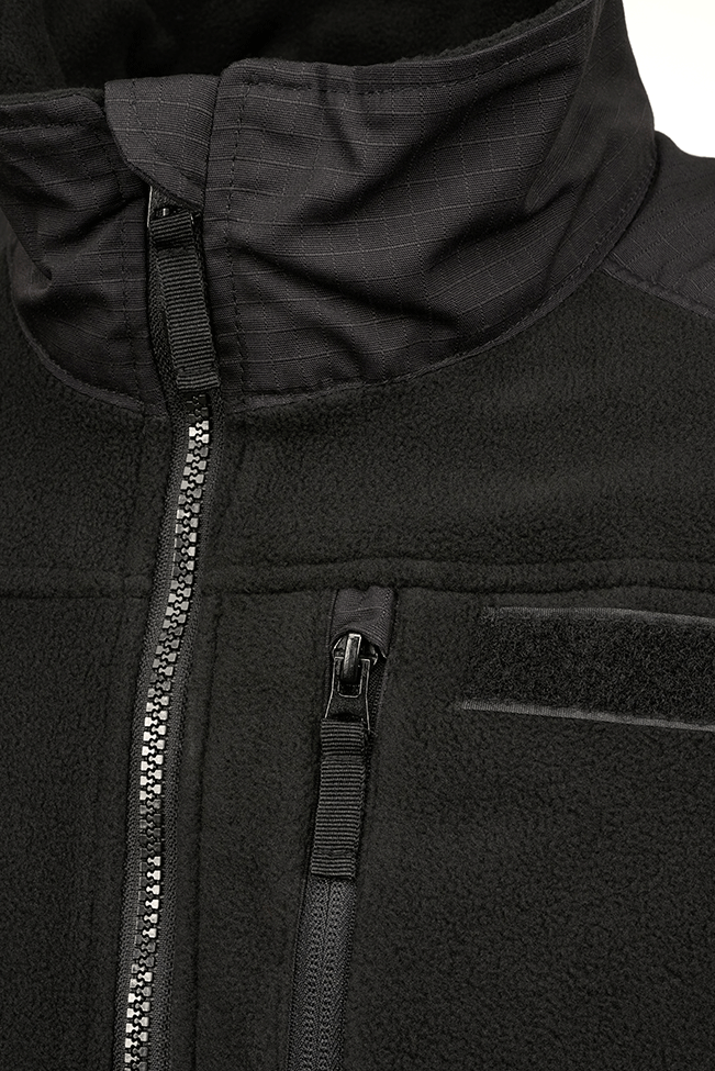Brandit Fleecejacket bunda Ripstop, čierna