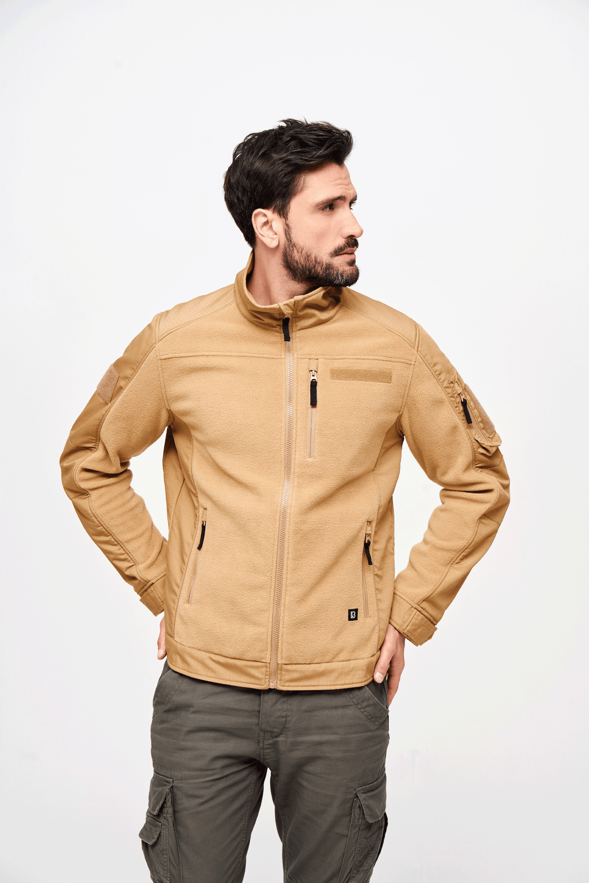 Brandit Fleecejacket Ripstop bunda, camel