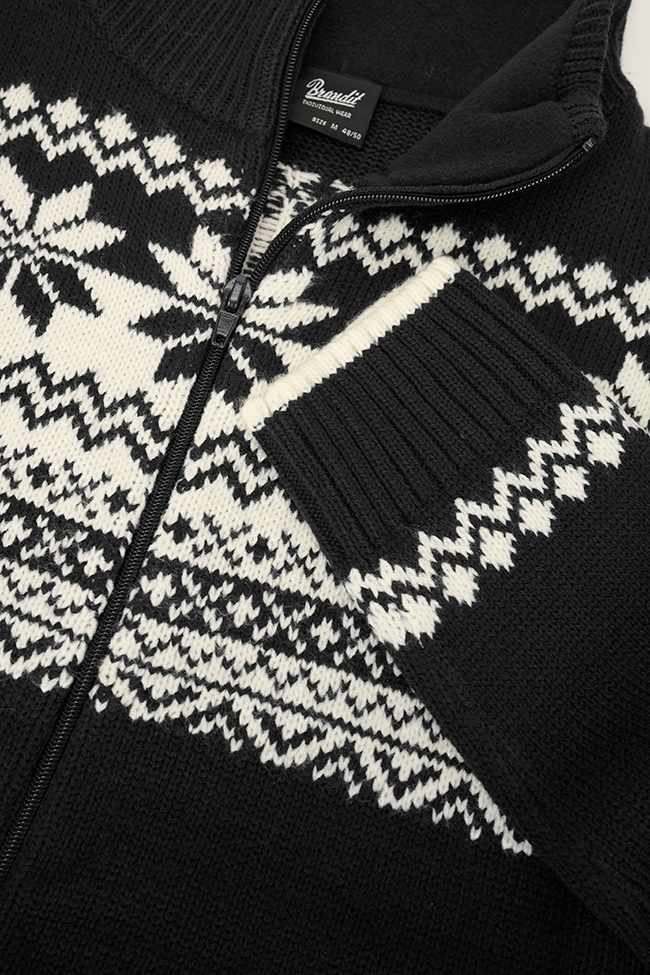 Brandit Norwegian sveter so zapínaním na zips, čierna