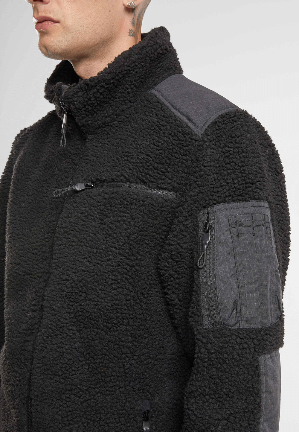 Brandit Ramble pánska bunda flísová Teddyfleece, čierna