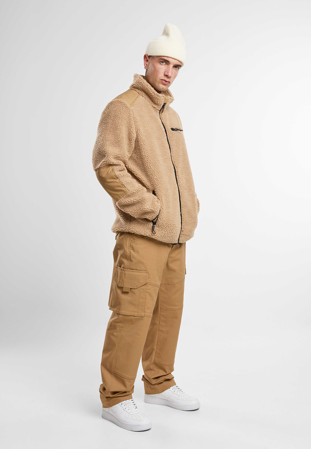 Brandit Ramble pánska bunda flísová Teddyfleece, camel