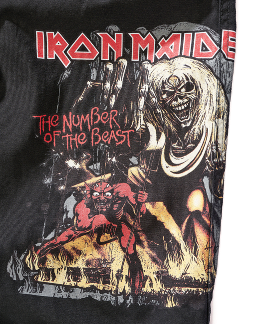 Brandit Iron Maiden Savage shorts The Number of The Beast edizione nera, nero