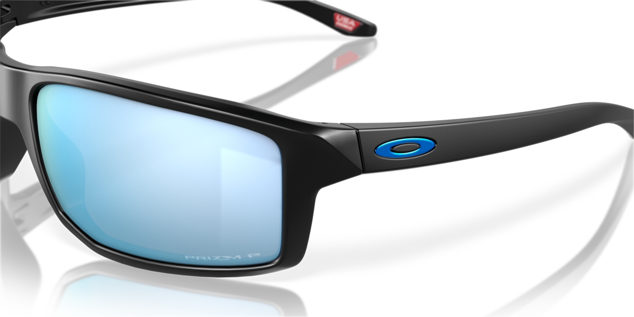Oakley GIBSTON Sunglasses, Matte Black Frame, Prizm Deep Water Polar Lens, 61