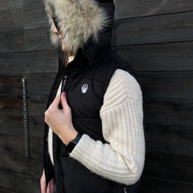 Marikoo Eisflockchen gilet da donna, nero