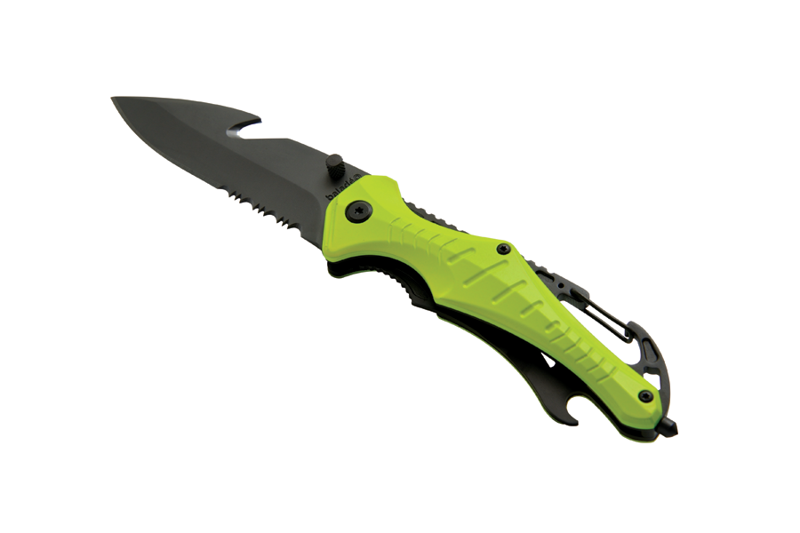 Baladeo ECO201 coltello di salvataggio di emergenza, giallo riflettente