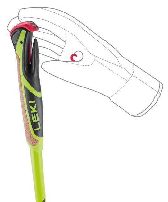 Leki CC 450 bastoncini da sci di fondo, giallo neon/nero-bianco