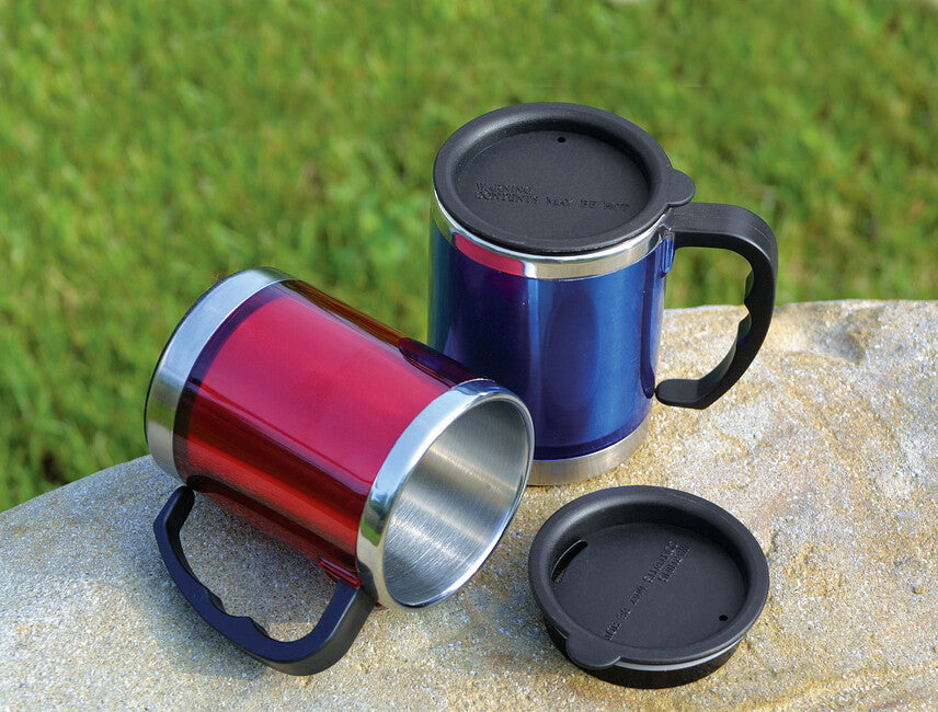 BasicNature Mug pozzetto in acciaio inox 0,42 l, blu