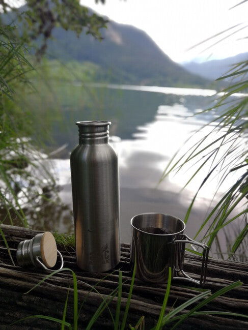 BasicNature Space Safer Mini tazza in acciaio inox 0,35 l manico pieghevole