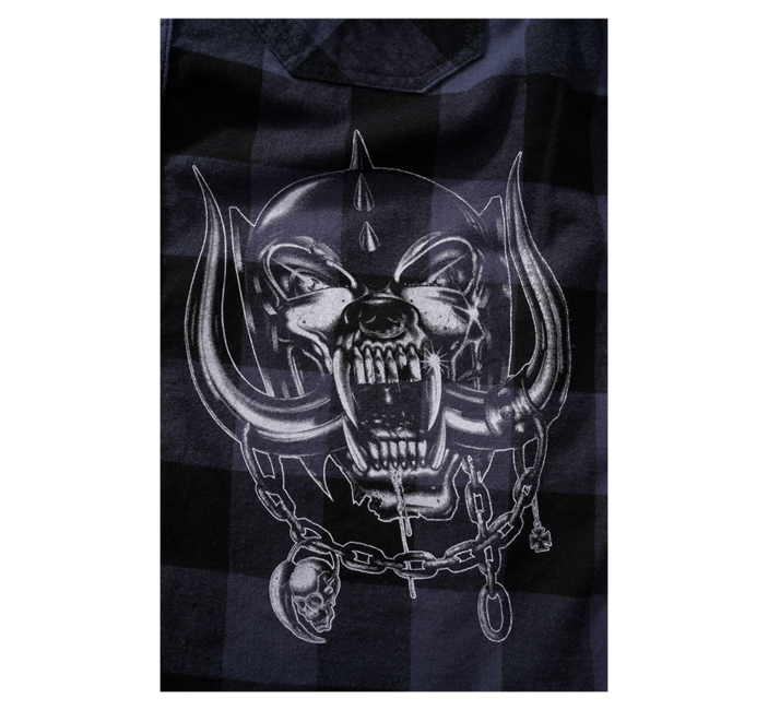 Brandit Motörhead camicia a maniche lunghe, nero-grigio