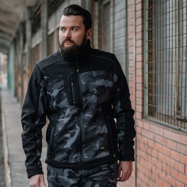 BENNON Camos giacca softshell, nero/grigio