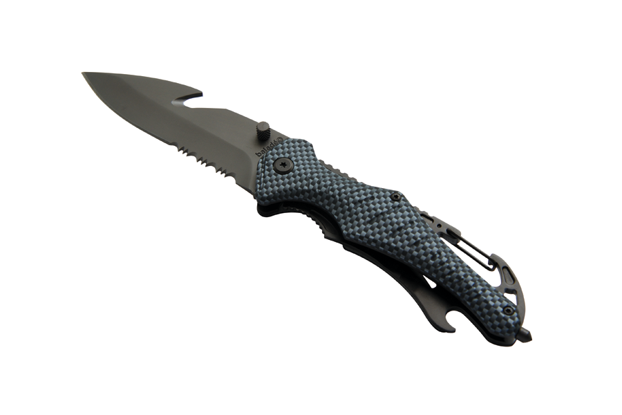 Baladeo ECO202 coltello di salvataggio di emergenza, nero