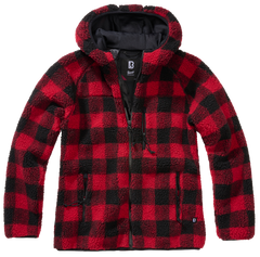 Brandit Teddy giacca in pile da donna, Red/black