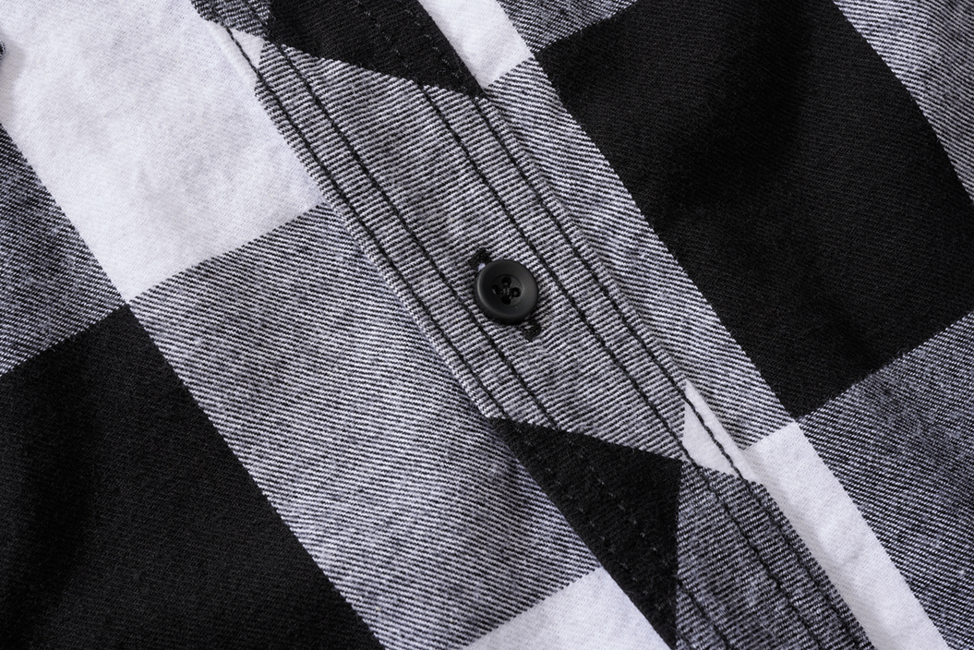 Brandit Check camicia a maniche corte, bianco/nero