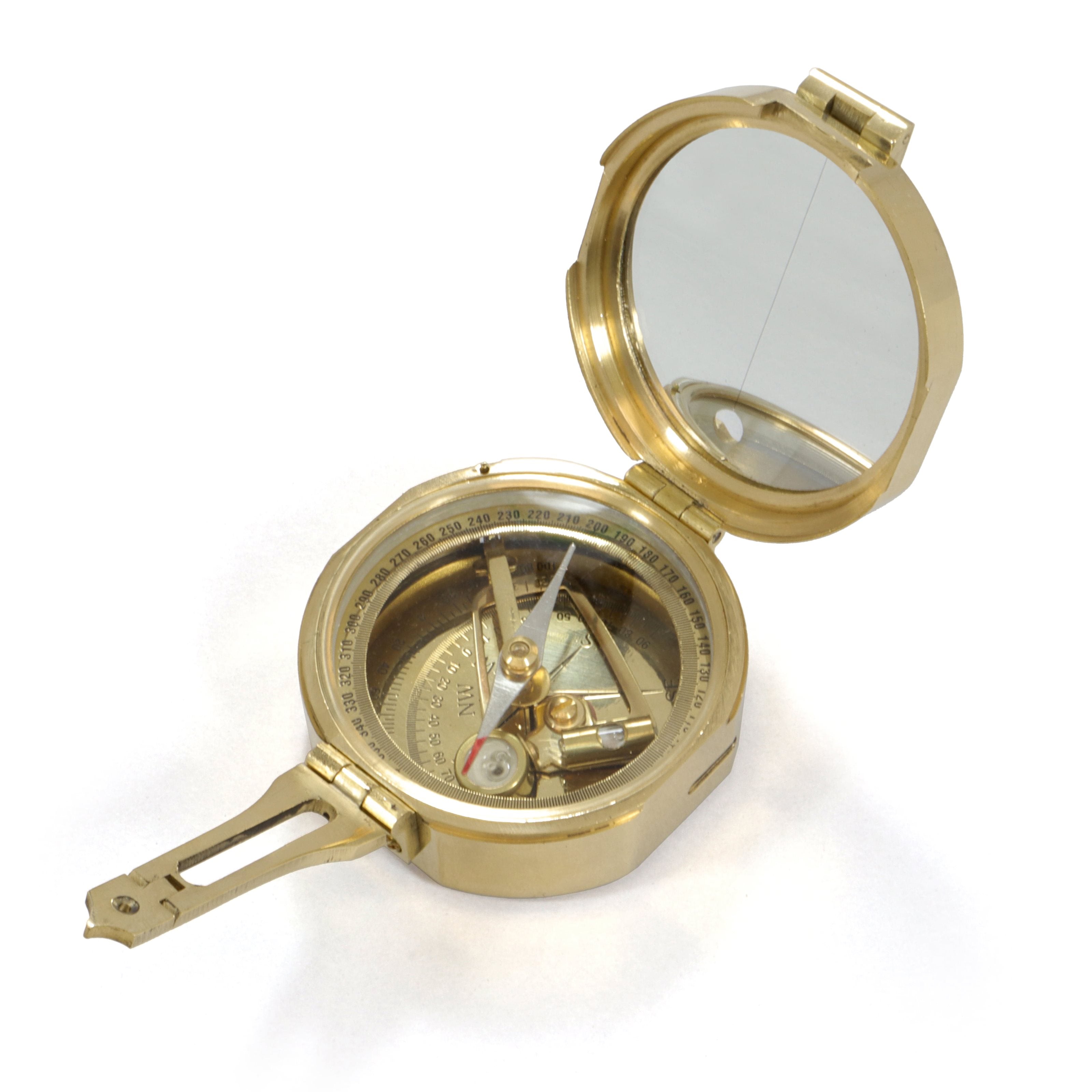 Origin Outdoors Sighting Mirror Classic Compass Brass