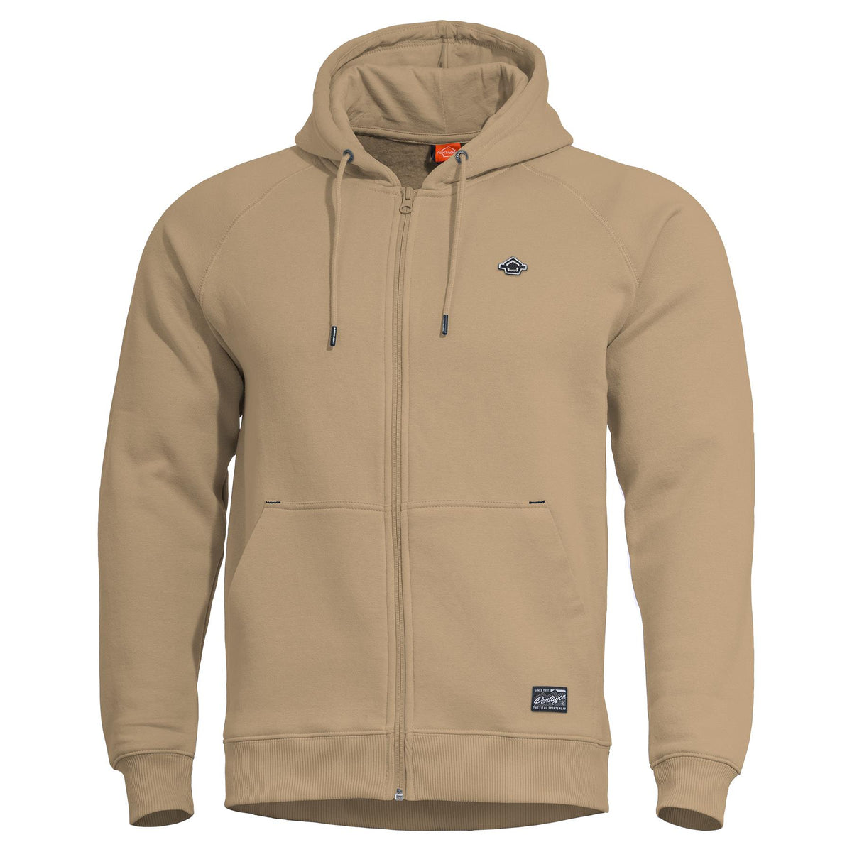 Pentagon Phaeton felpa con zip, Tan Brown