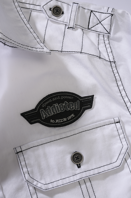 Brandit Luis Vintage camicia a maniche lunghe, bianco