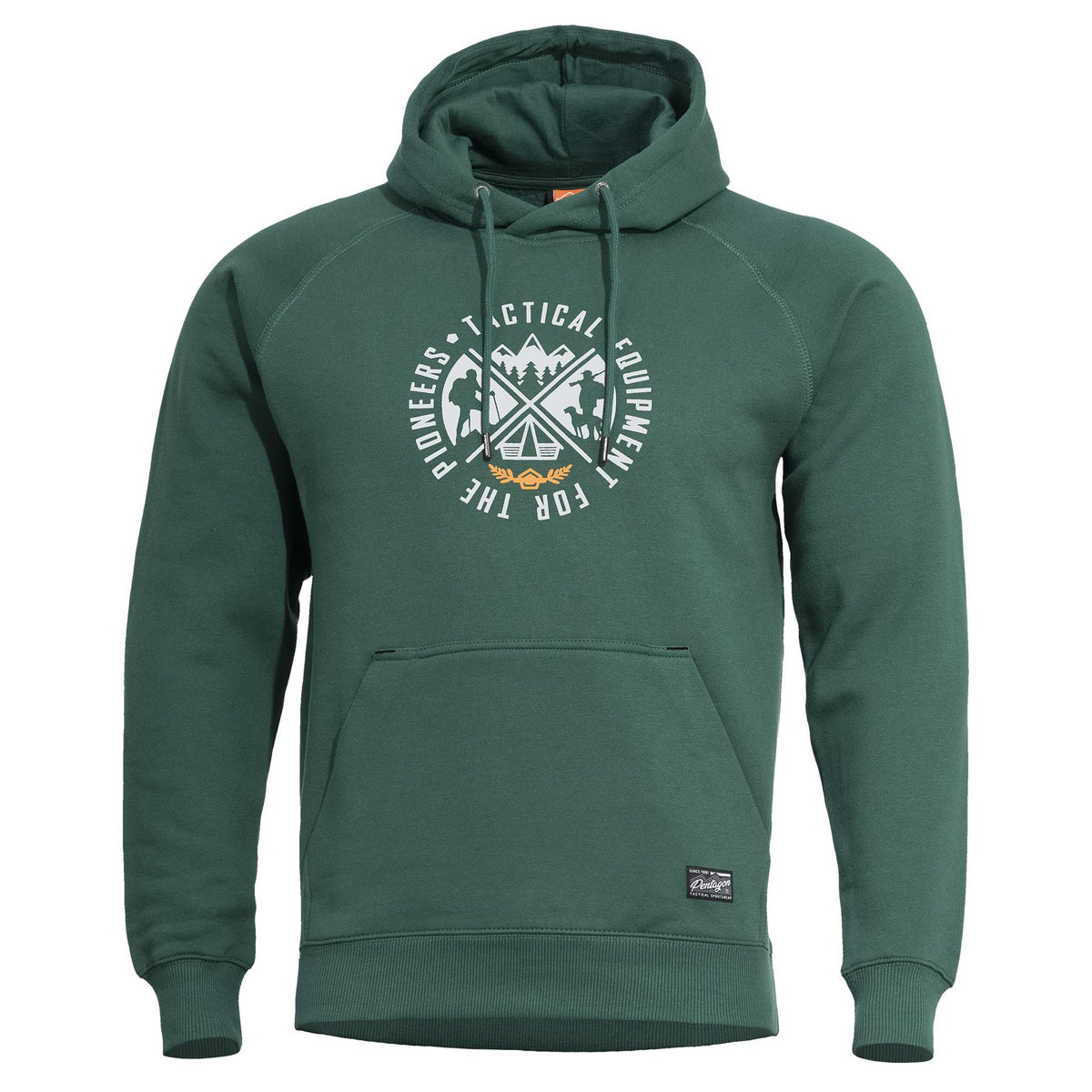 Pentagon Phaeton Hood felpa con cappuccio da uomo "Pioneers", SpringBok Green