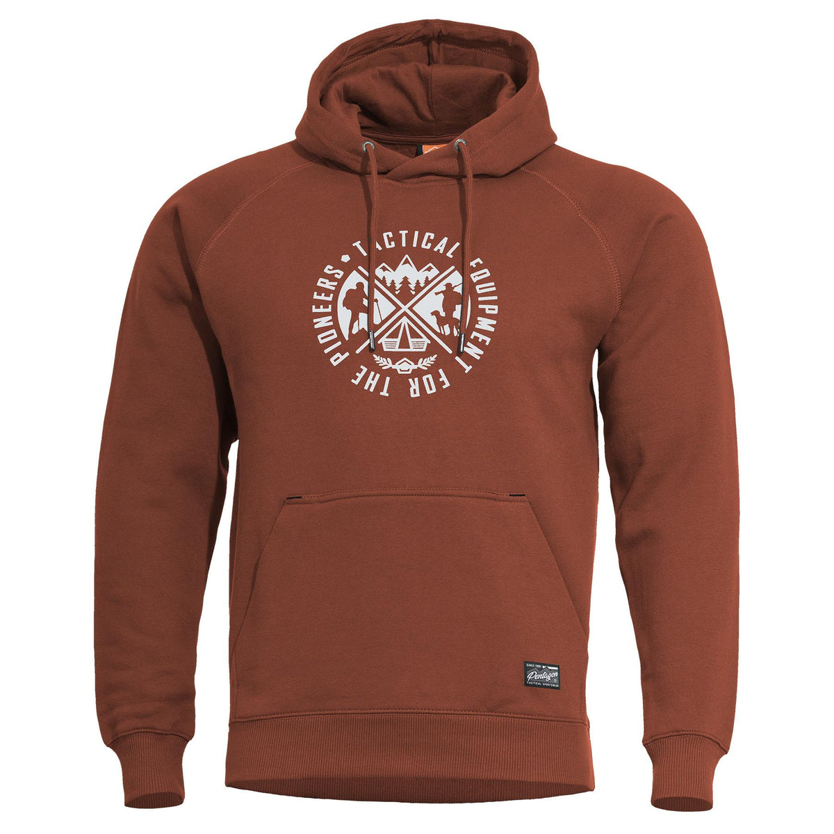 Pentagon Phaeton Hood felpa con cappuccio da uomo "Pioneers", maroon red