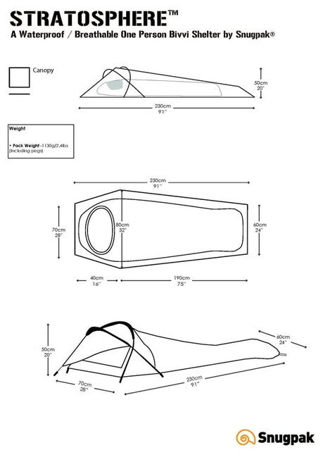 Snugpak Stratosphere tenda bivvy monoposto, oliva