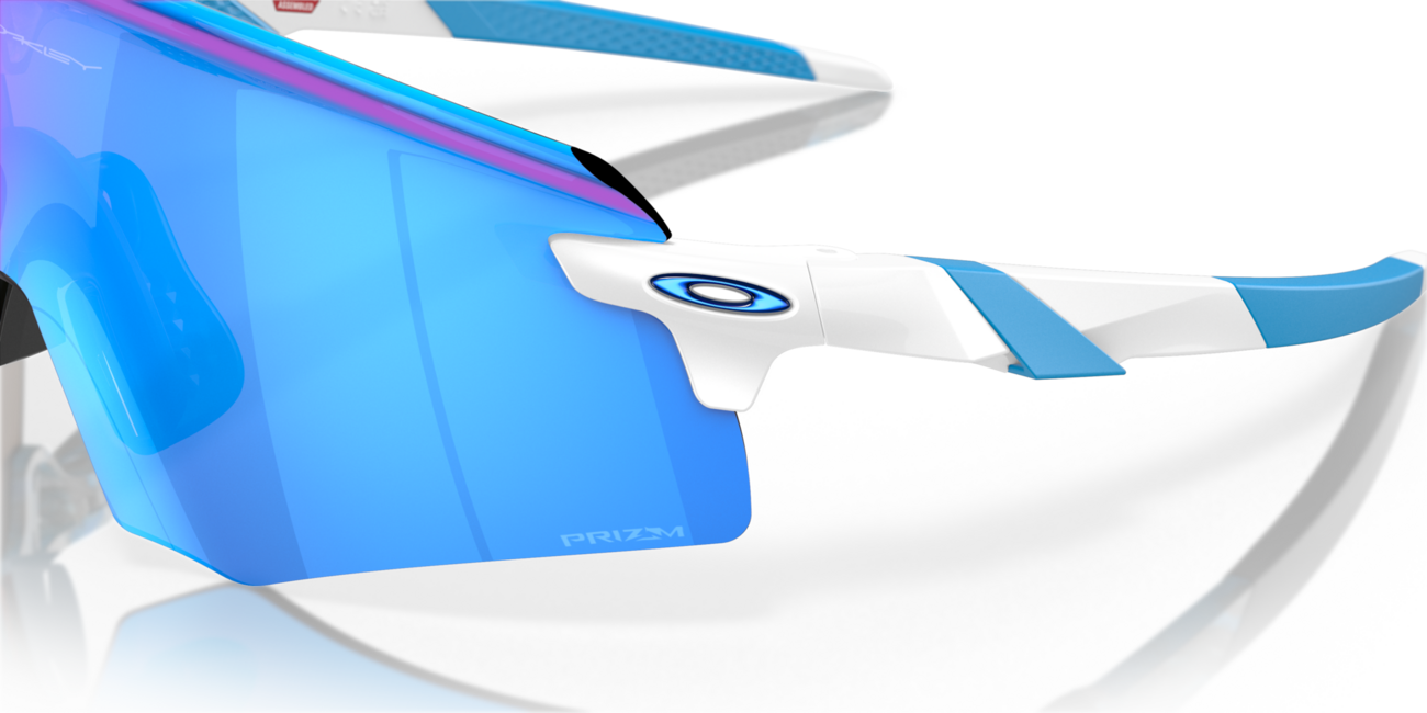 Oakley ENCODER Sunglasses, Polished White, Prizm Sapphire