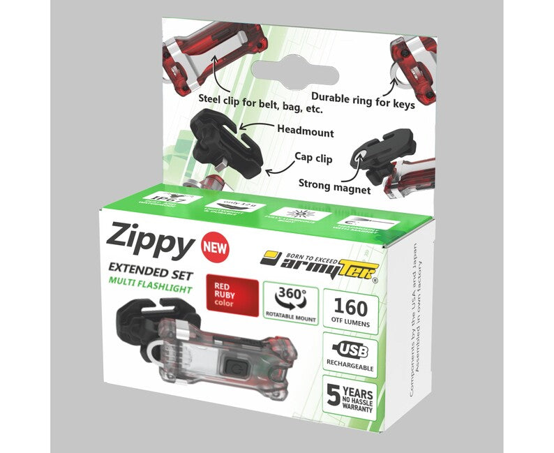 ArmyTek Zippy ES set torcia a led e portachiavi, rosso