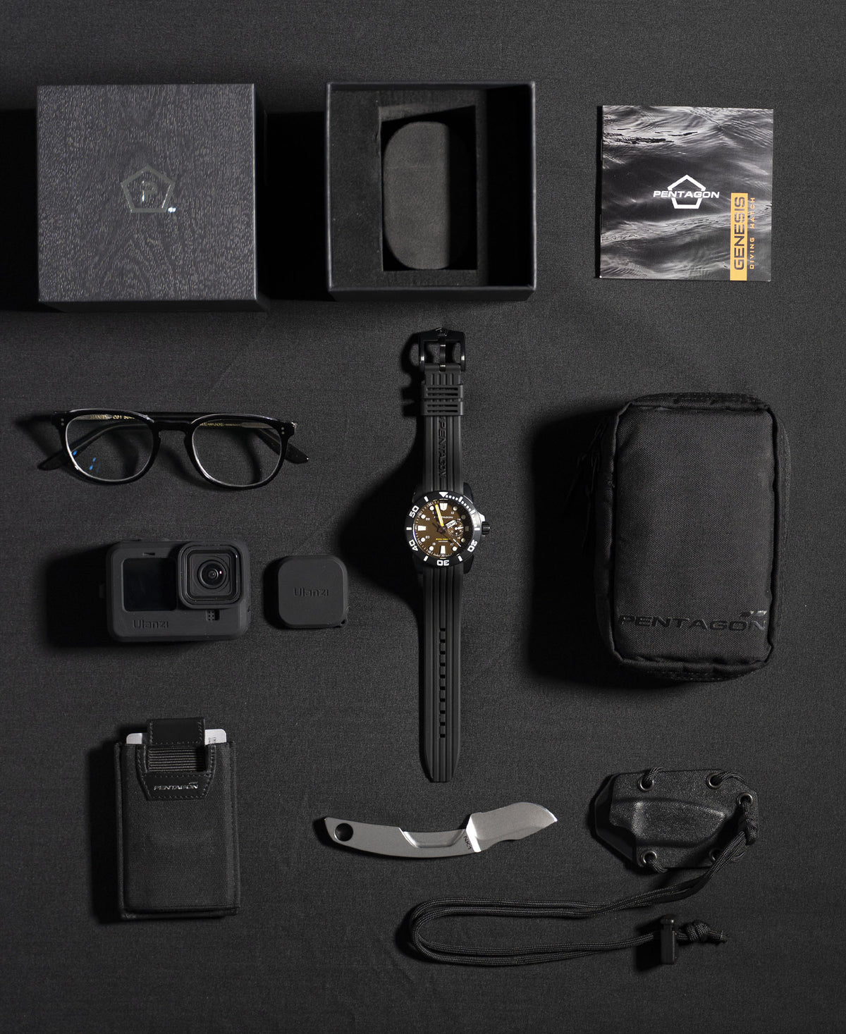 Pentagon Genesis orologio, argento