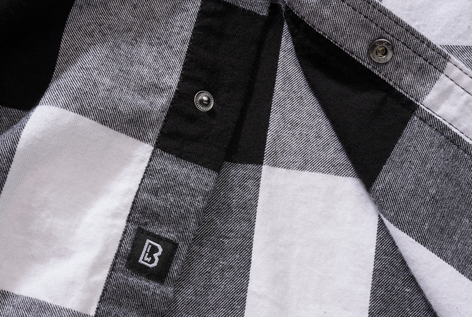 Brandit Check camicia senza maniche, bianca e nera