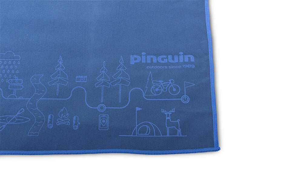 Pinguin Micro Towel Map, Red, 60 x 120 cm