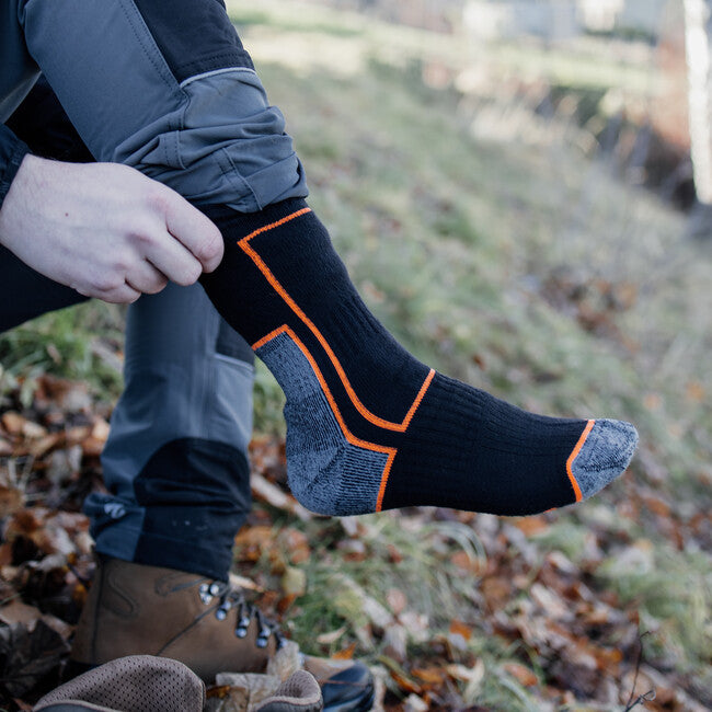 BENNON Trek Sock calze da trekking, nero/arancio