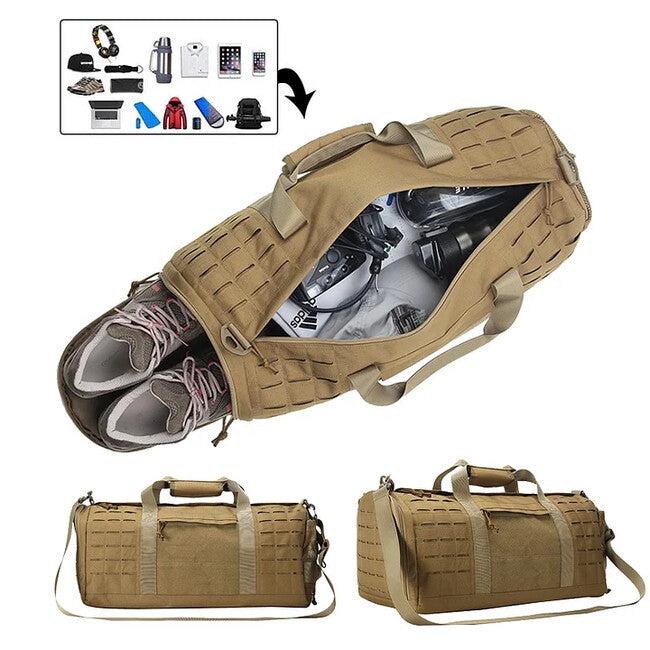 DRAGOWA Tactical Borsa da viaggio tattica 36L, nera
