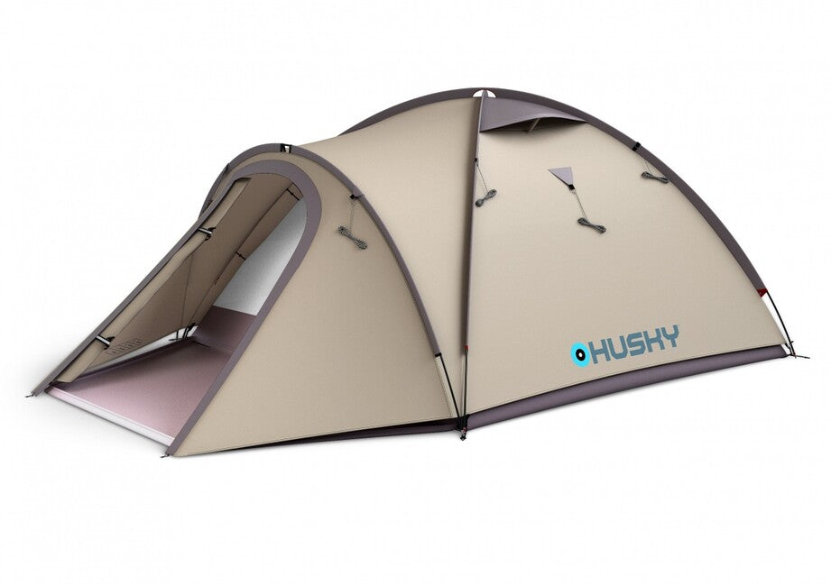 Husky Bizon 3 Plus rodinný trekový stan pre 3 osoby, light brown