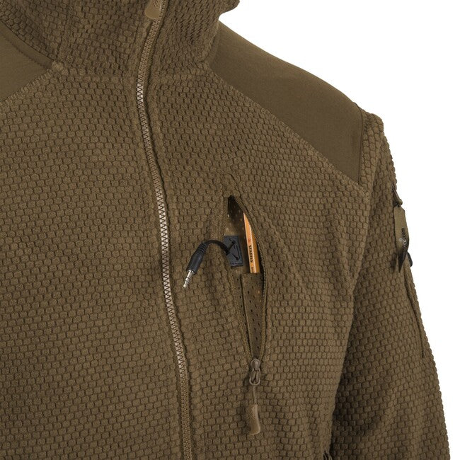 Helikon-Tex Alpha Hoodie - Pile a griglia - grigio ombra